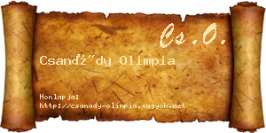 Csanády Olimpia névjegykártya